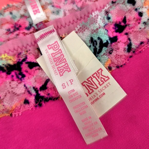 Victoria's Secret PINK VTG Extra Low Rise Cheeky Panty Rainbow Floral Lace NWT - Picture 9 of 13